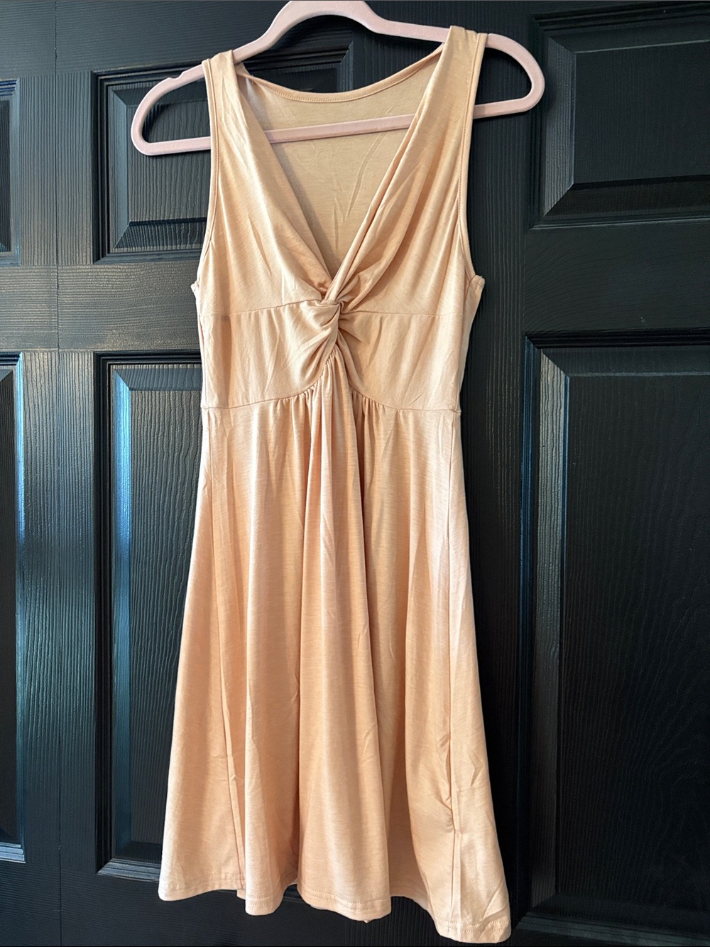 Sleeveless Twist-Front Women’s Dress in Peach